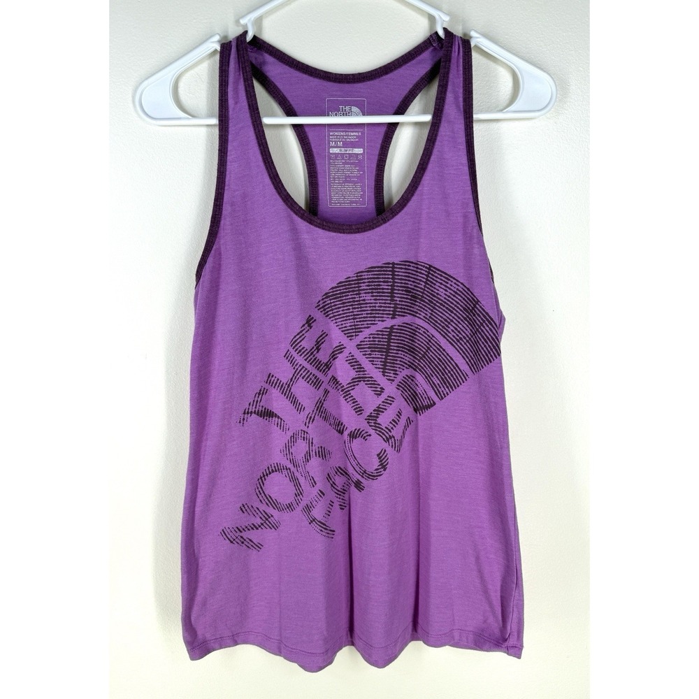 The North Face Play Hard Tank Top Women's Medium Racerback Purple Hiking Camp